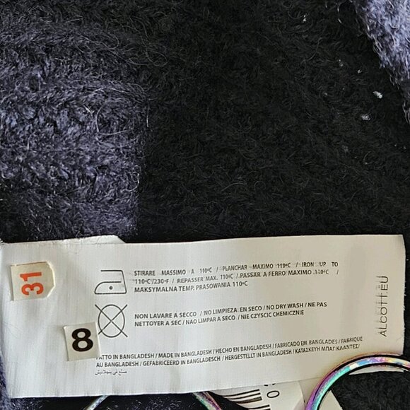 Alcott Sweater Mens XL Gray Navy Colorblock Cable Ribbed LS Crewneck Preppy Gorp - Picture 15 of 16